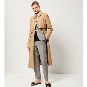 Massimo Dutti Wool Gingham Check Slim Trousers | Size 2